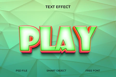 PSD 3D Neon Text Effect with Gradient Background