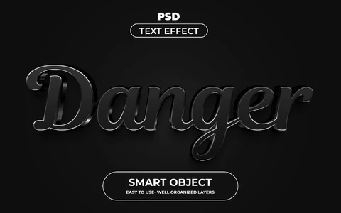 PSD Black Danger Text Effect