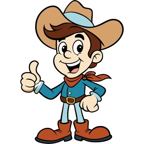 AI,JPG Cartoon Cowboy Character Illustration