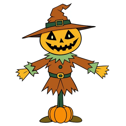 AI,JPG Cartoon Scarecrow Illustration