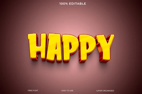PSD Happy Text Style Effect