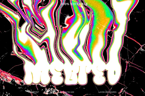 PSD Melted Fusion Font Style Text Effect