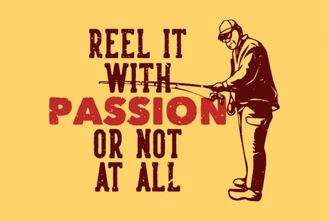 EPS,JPG Póster motivacional de pesca de estilo vintage