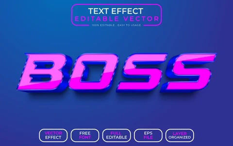 AI,EPS Efecto de texto de jefe