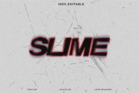 PSD Slime Grunge Glitch Font Style Text Effect