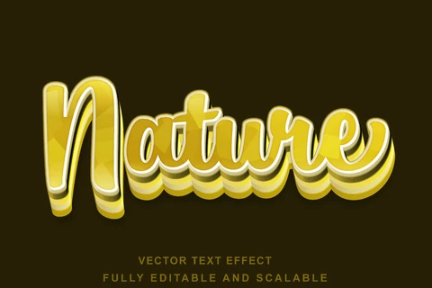 EPS Nature Golden Layers 3D Font Style Effect