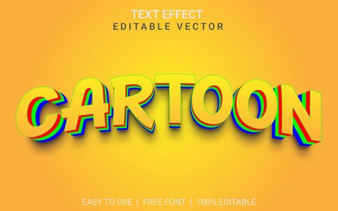 AI,EPS Efeito de texto de desenho animado