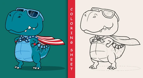 EPS,JPG Dibujos animados de colores y diseño de hojas para colorear