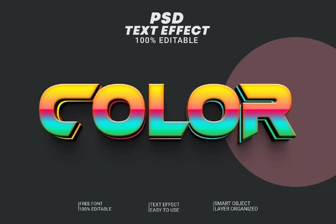 PSD Color Layered Futuristic Summer Gradient Dot 3D Text Effect