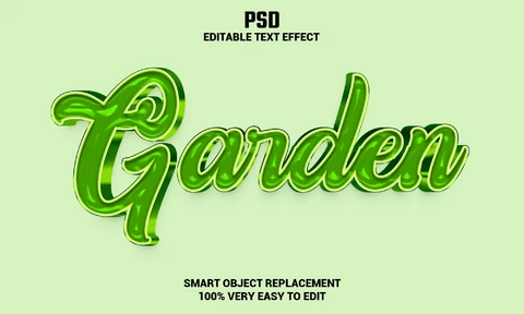 PSD Efecto de texto de jardín