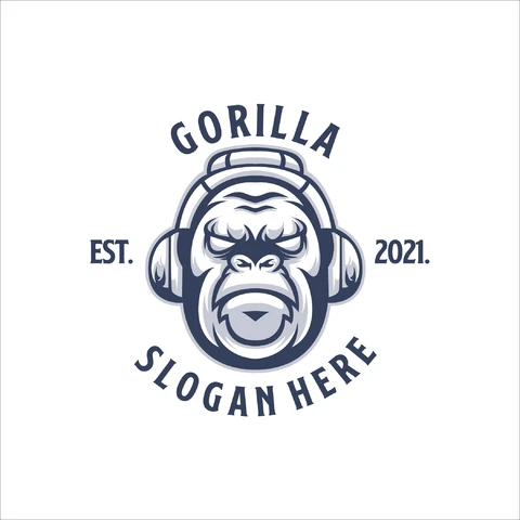 EPS,JPG Vintage Gorilla Mascot Logo Design