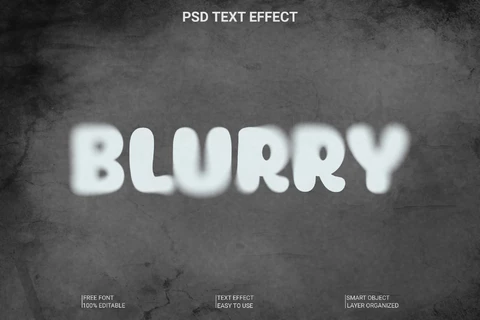 PSD Blurry Text Style Effect