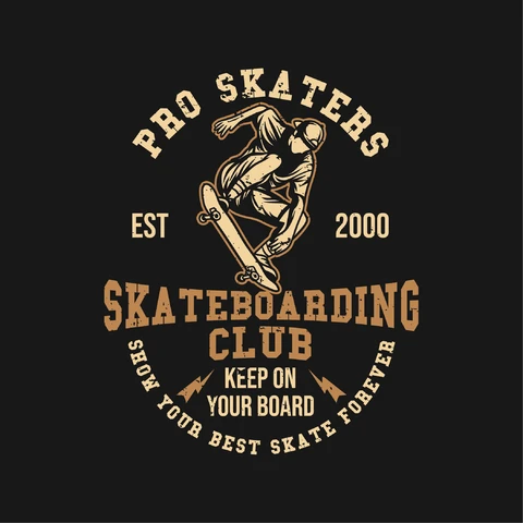EPS,JPG Vintage Skateboarding Club Emblem