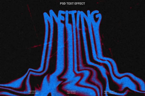 PSD Melting Text Style Effect