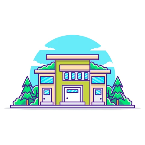 EPS,JPG Ilustración plana moderna de una casa