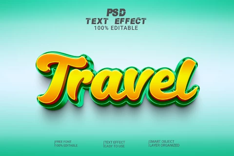 PSD Travel Font Style Text Effect