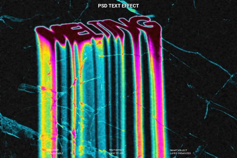 PSD Effet de fonte du texte