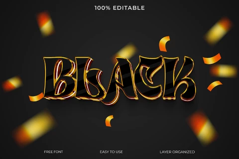 PSD Black Font Style Text Effect