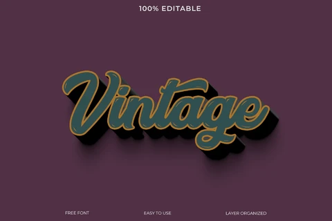 PSD Vintage Text Style Effect
