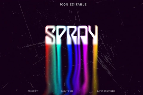 PSD Efecto de texto con estilo de fuente en spray