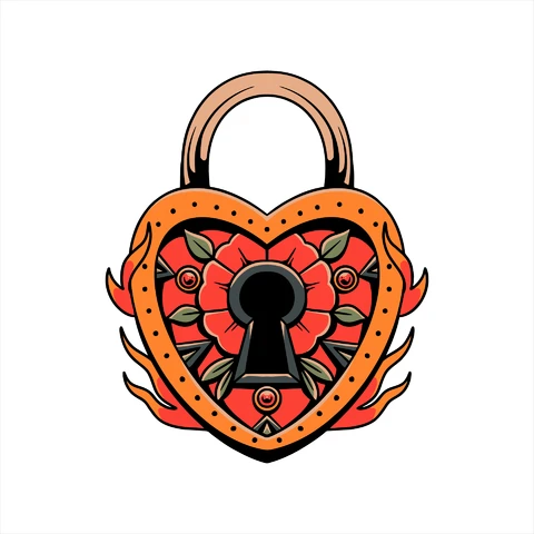 EPS,AI,JPG Diseño de cerradura de corazón