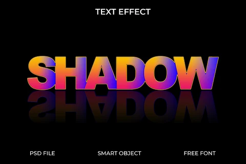 PSD Efeito de texto de sombra gradiente