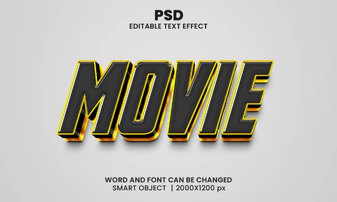 PSD Película de acción super héroe 3d efecto de texto