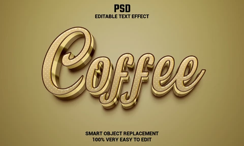 PSD Efecto de texto Café