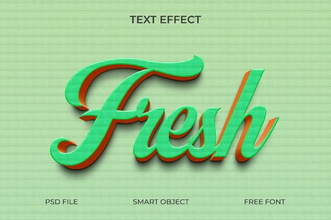 PSD 3D Retro Text Effect with Colorful Shadows