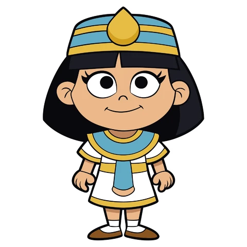 AI,JPG Cartoon Character in Egyptian Costume