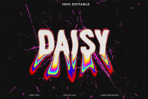 PSD Daisy Font Style Text Effect