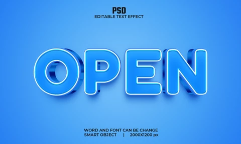 PSD Effet de texte ouvert