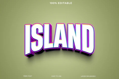 PSD Island Text Style Effect