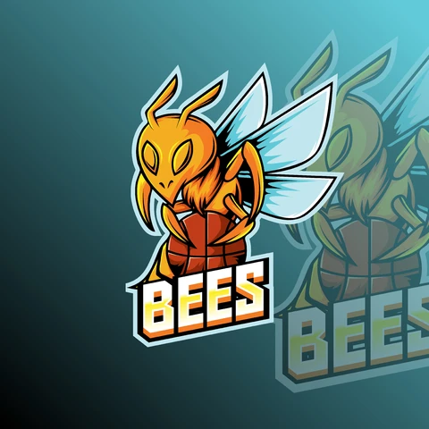 EPS,JPG Mascot Logo Design Featuring a Bee