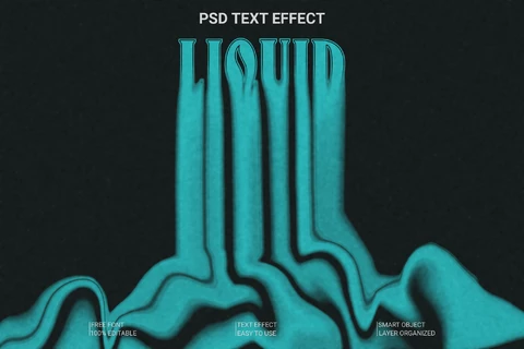 PSD Liquid Text Style Effect