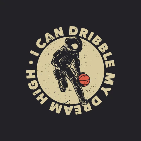 EPS,JPG Vintage Space Basketball Illustration