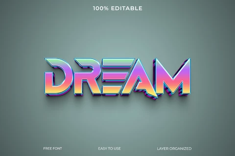 PSD Efecto de texto Dream font style