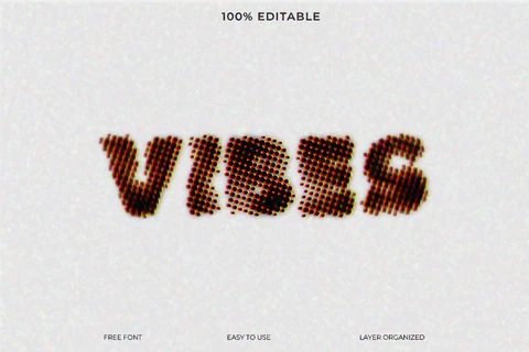 PSD Efecto de texto con estilo de fuente Vibes