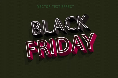 EPS Black Friday Offer 3D Font Style Effect