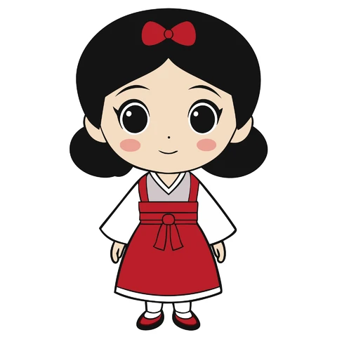 AI,JPG Cute Cartoon Character in Hanbok Style