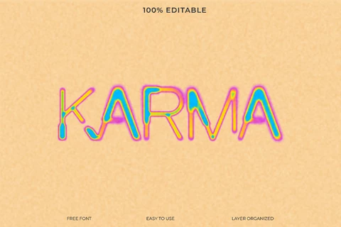 PSD Karma Thermal Vision Fading Font Style Text Effect