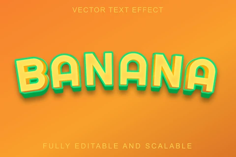 EPS Banana Fruity 3D Font Style Effect