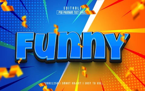 PSD Funny Versus Cartoon 3D Text Effect
