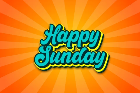 AI,EPS Vintage happy sunday sunburst
