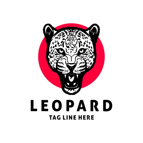 EPS,JPG Logo leopardato in stile vintage