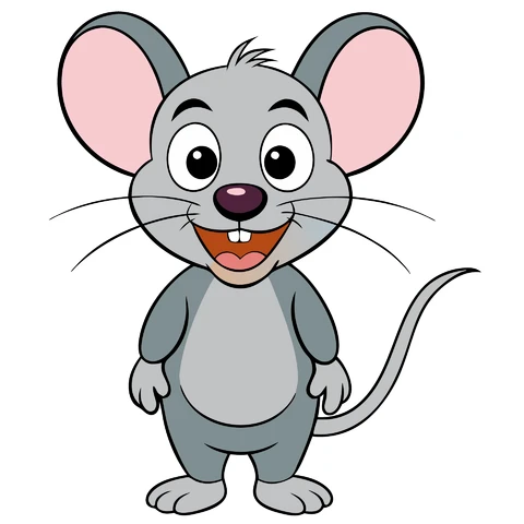 AI,JPG Cute Cartoon Mouse Character Illustration