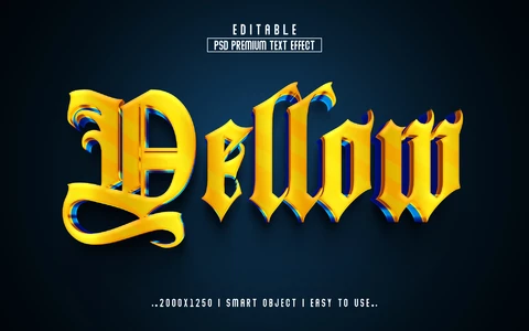 PSD Yellow Pirate Text Effect
