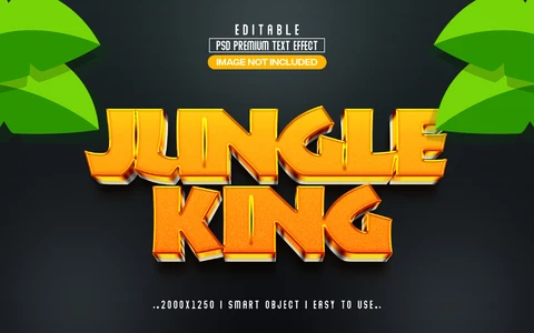PSD Jungle King 3D Text Effect