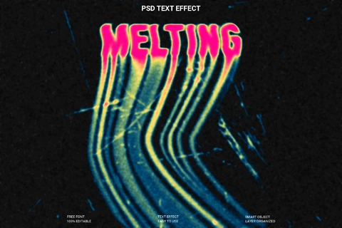 PSD Melting Text Style Effect
