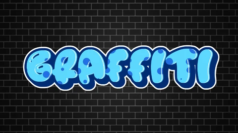 AI,EPS Blauwe graffititekst